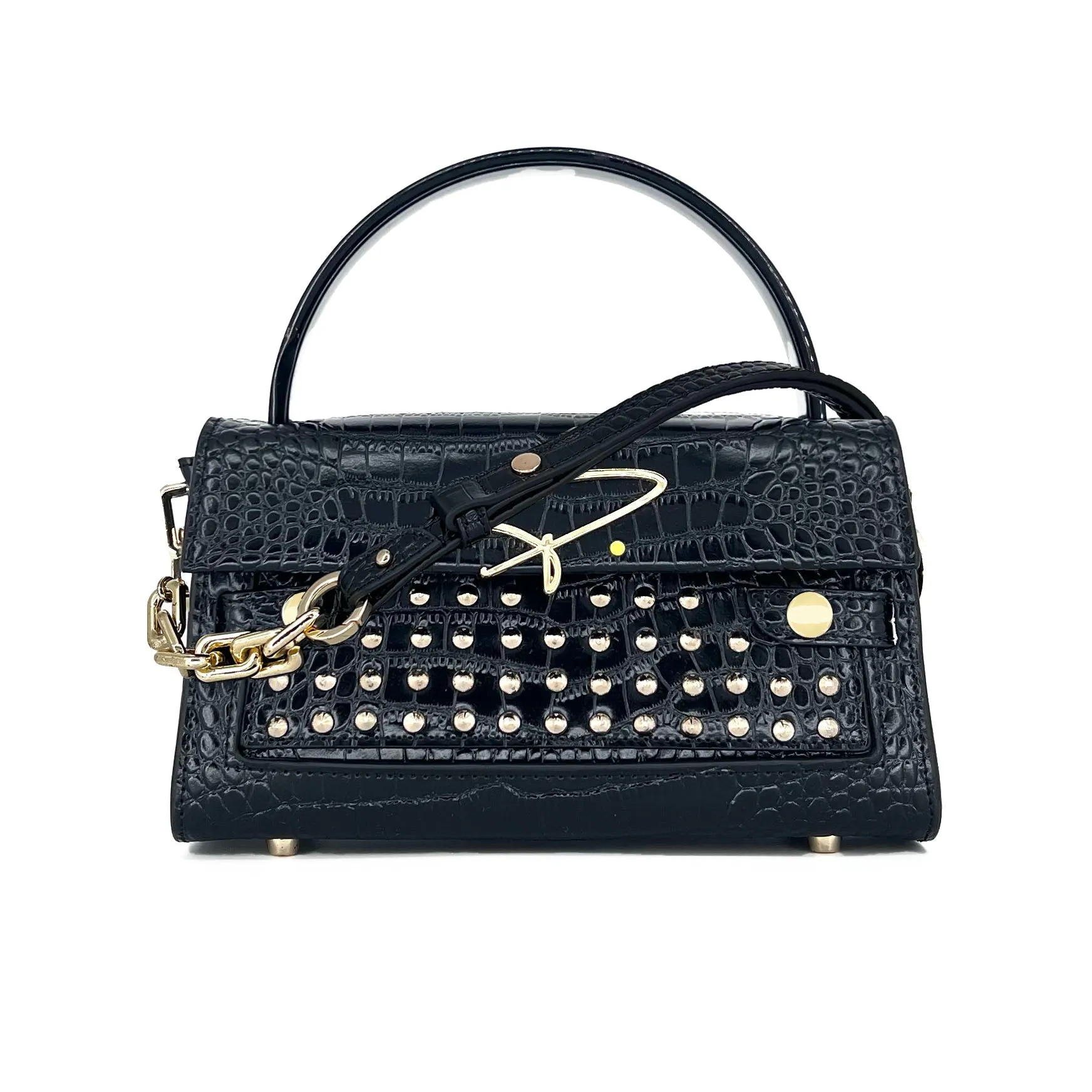 301W STUDDED SIGNATURE HANDLE BAG IN LILAC