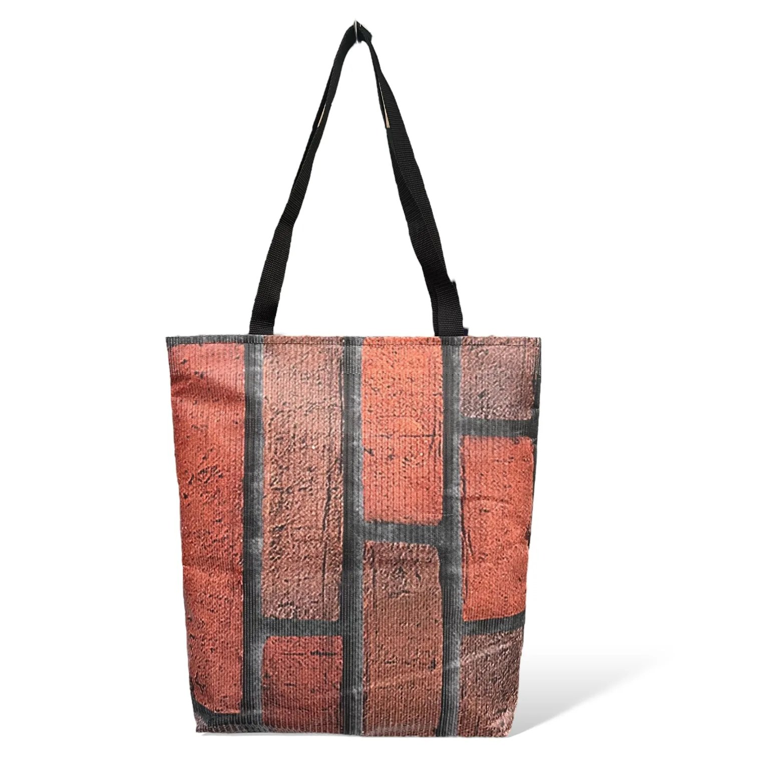 Brick recycled tote bags zip