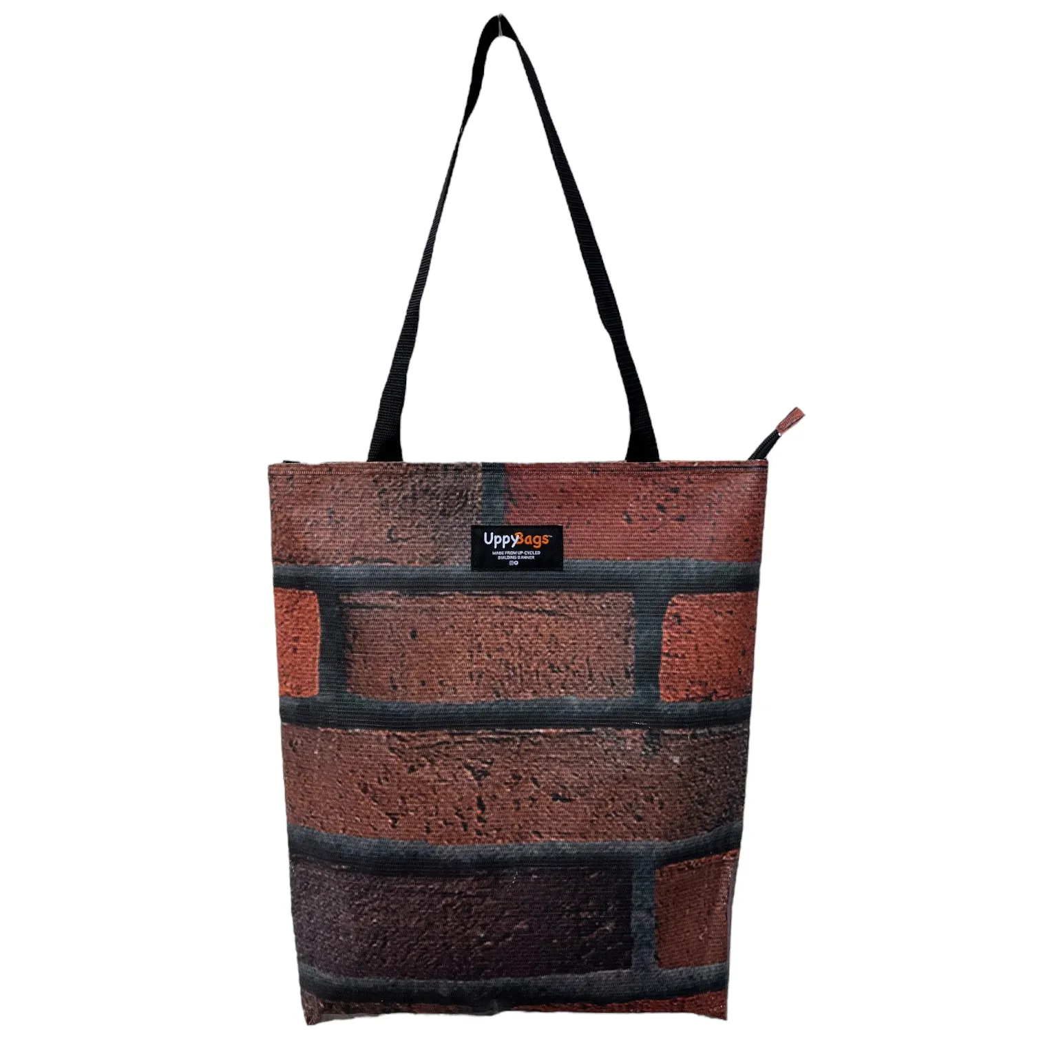 Brick recycled tote bags zip