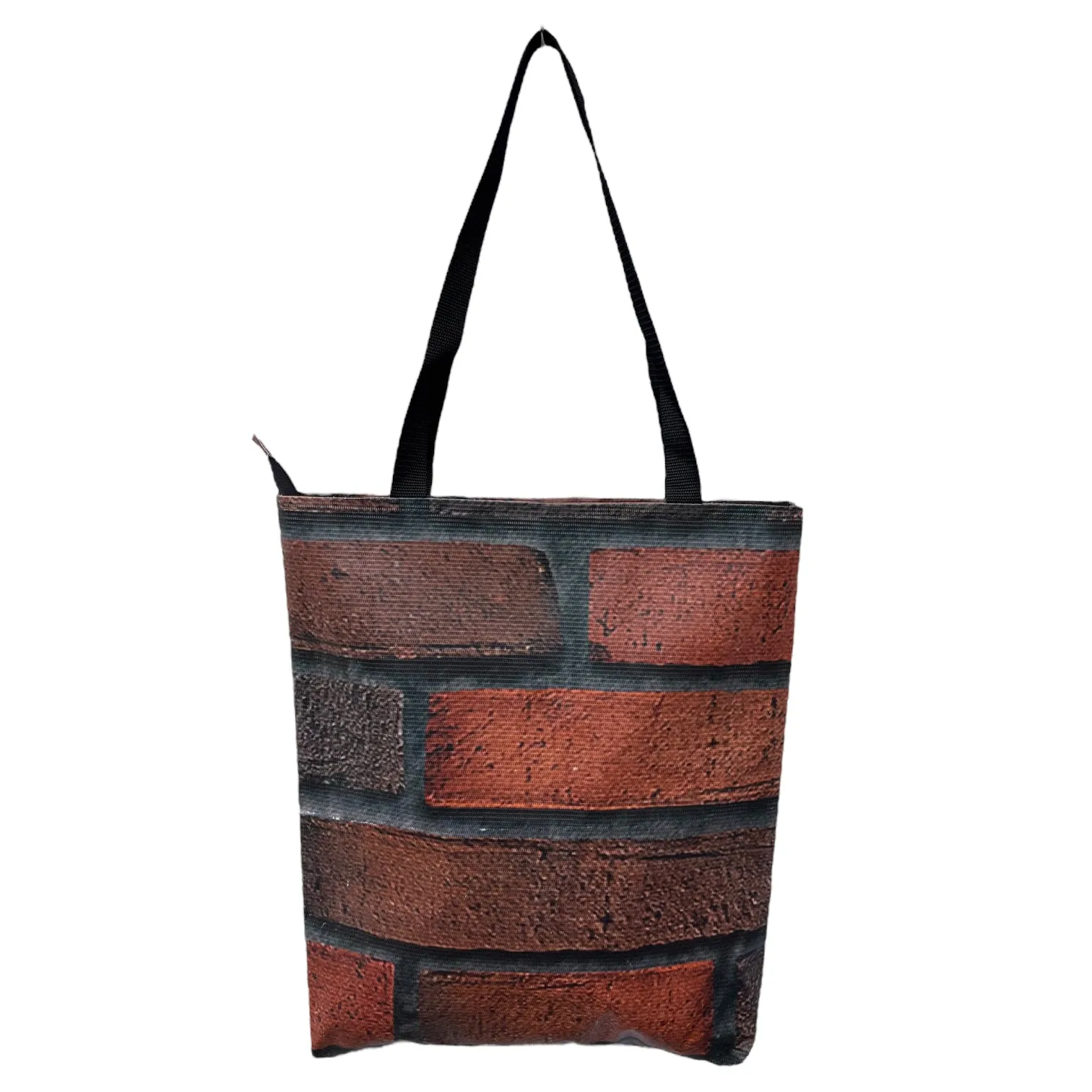 Brick recycled tote bags zip