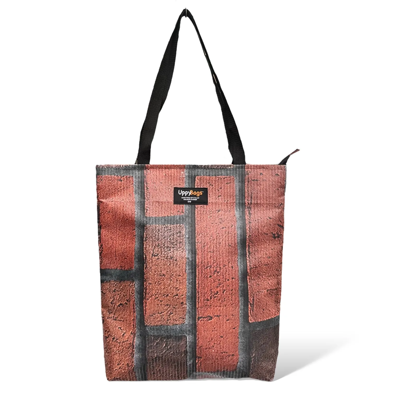 Brick recycled tote bags zip