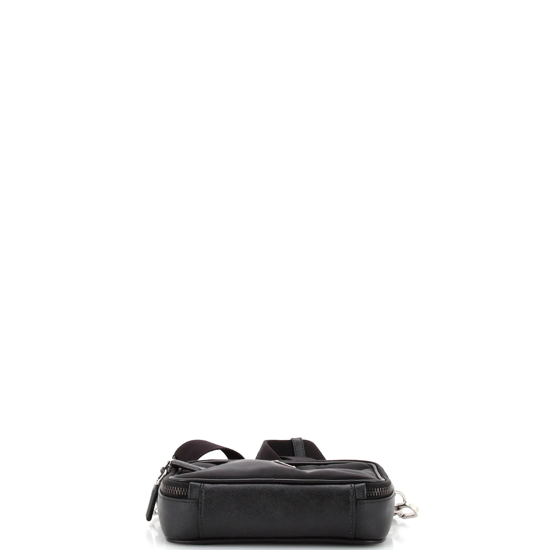 Brique Camera Crossbody Bag Re-Nylon with Saffiano Leather Small