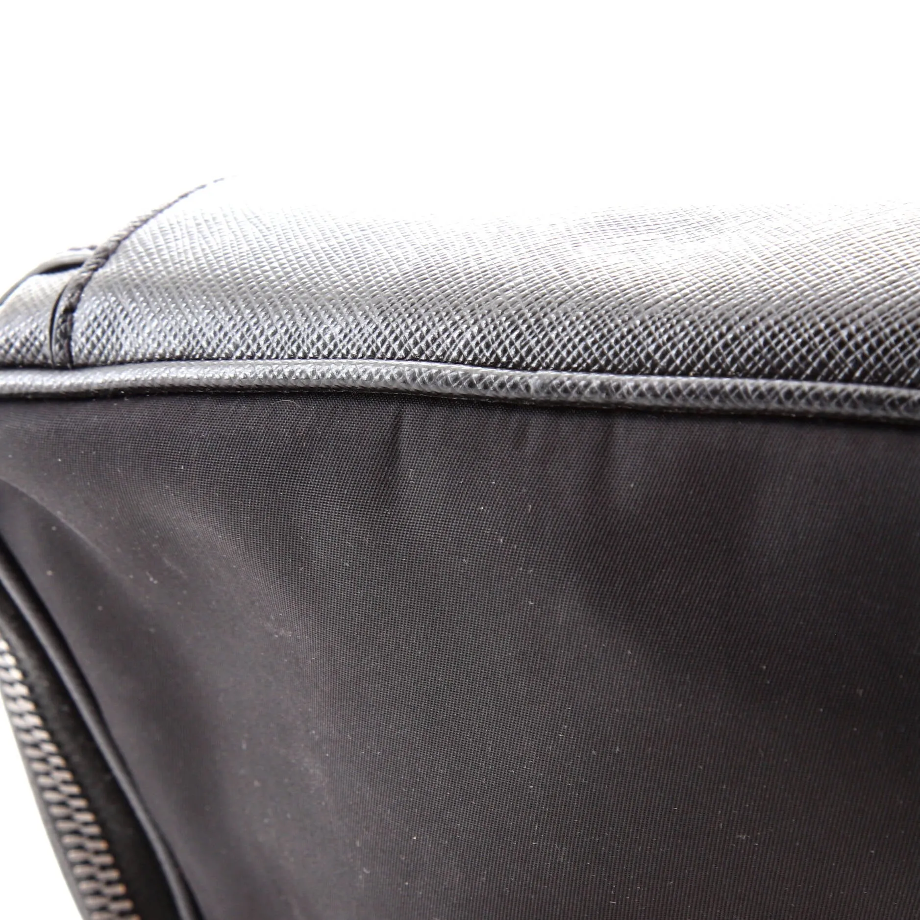 Brique Camera Crossbody Bag Re-Nylon with Saffiano Leather Small