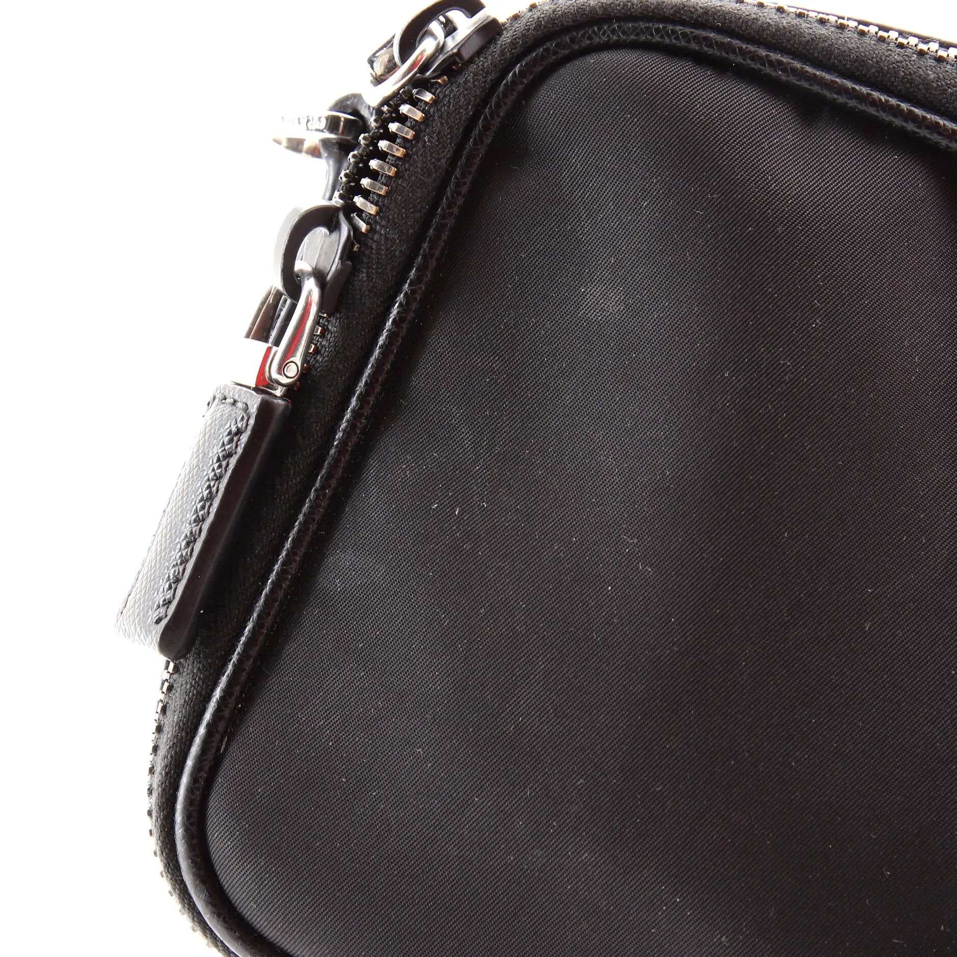 Brique Camera Crossbody Bag Re-Nylon with Saffiano Leather Small