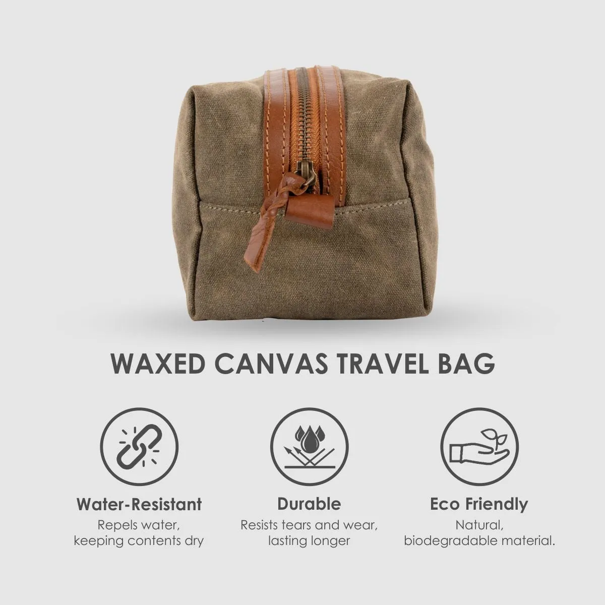 Olive Canvas Dopp Kit