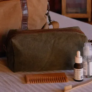 Olive Canvas Dopp Kit