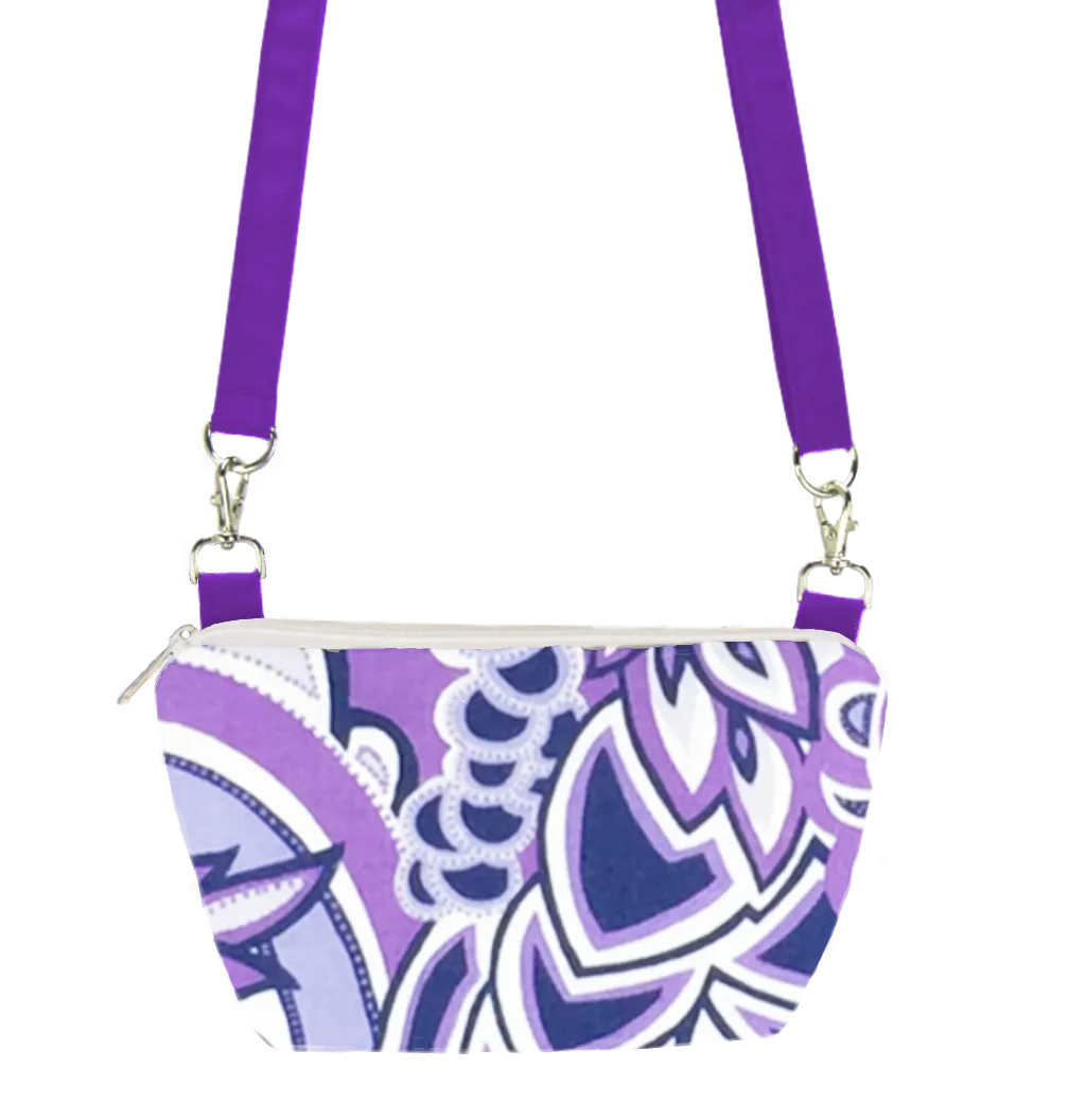 Swirled Paisley in Purple | Light Purple Nylon | Travel Belt Bag