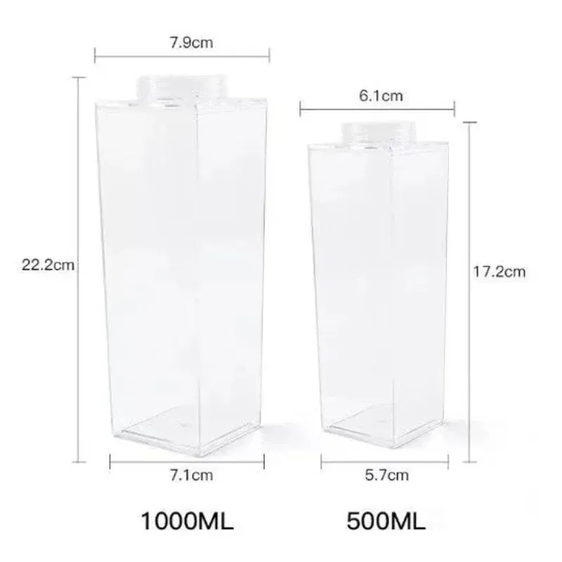 Transparent Milk Carton Water Bottle