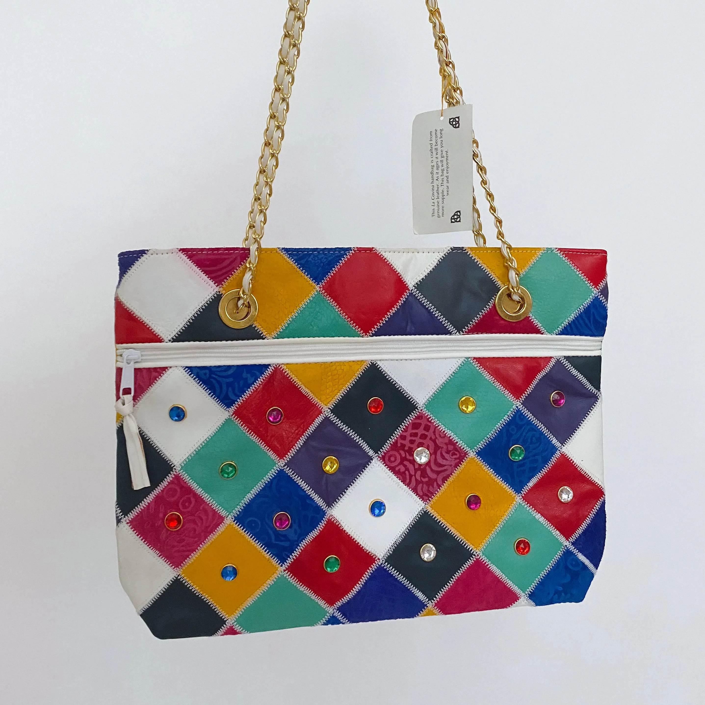 Vintage Leather Studded Bag or Laptop Case